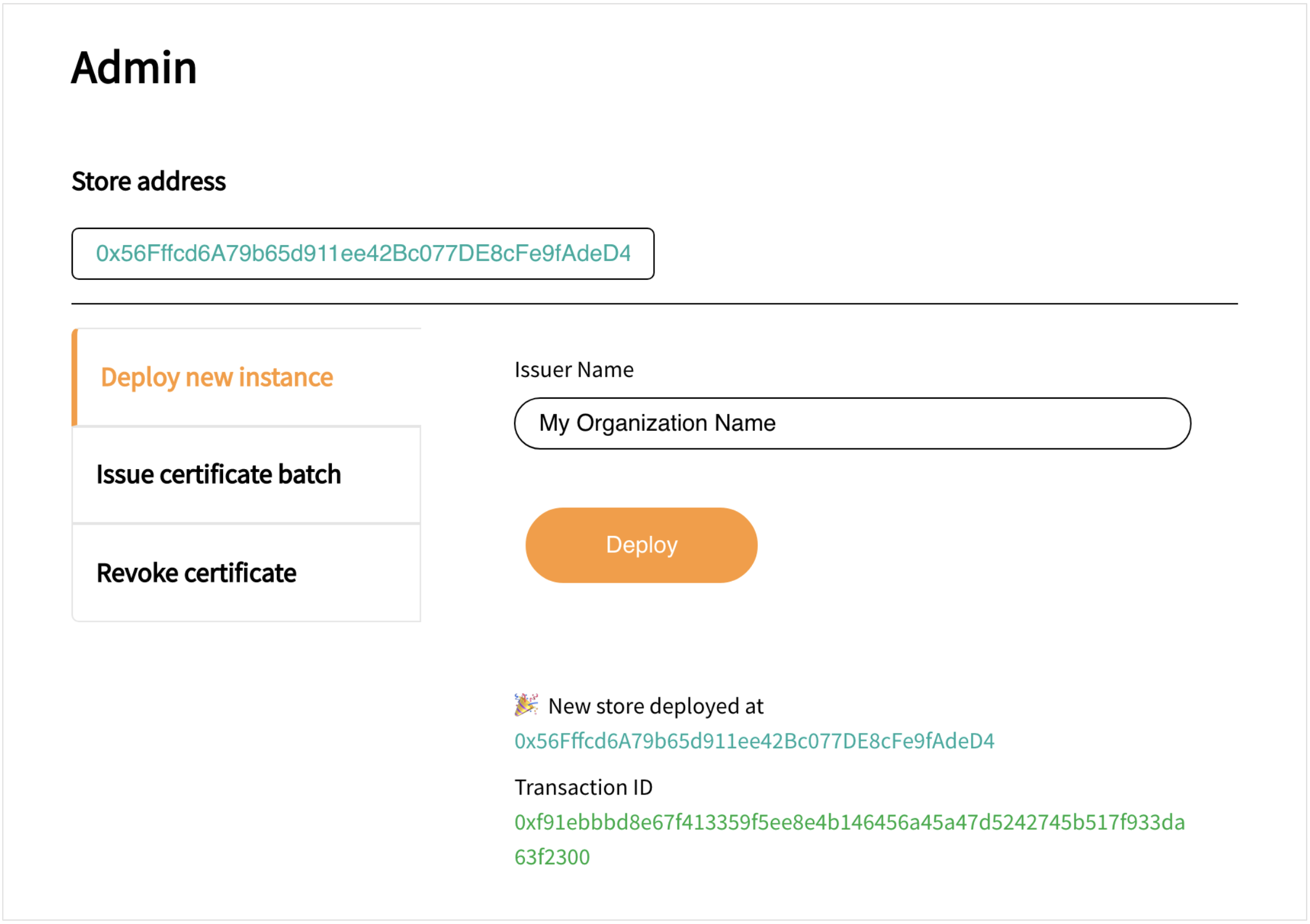 Successful deployment